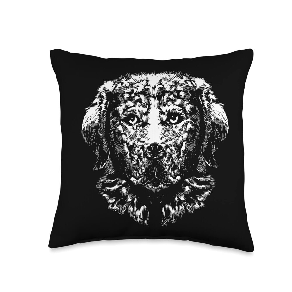 8439 Golden Retriever Realistic Dog Face Retriever Animal Lovers Throw